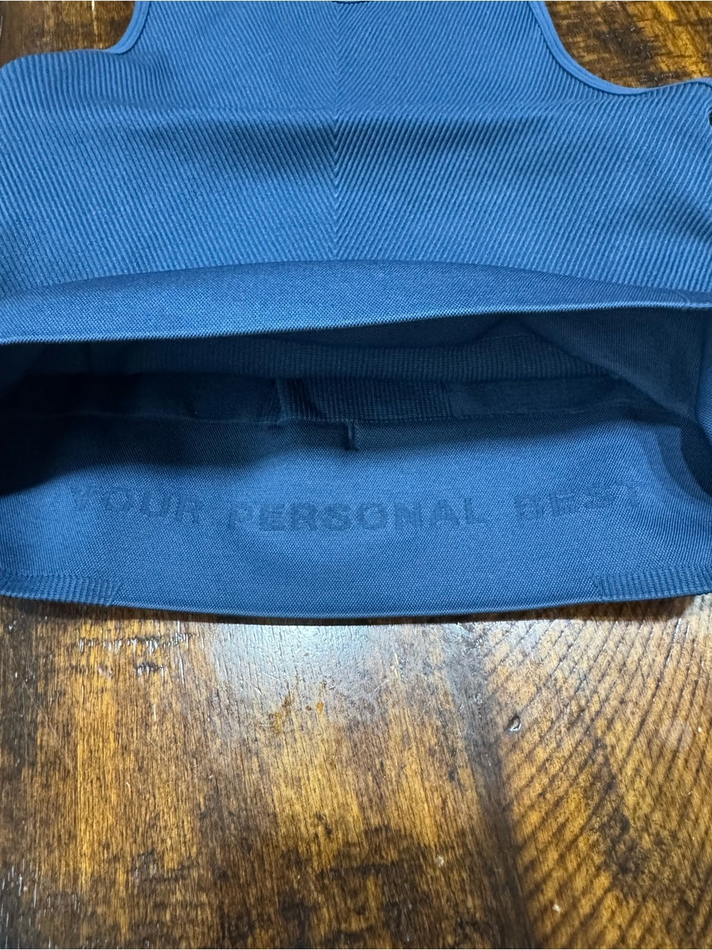 Blue Ribbed Cropped Tank Top - Picture 4 of 4